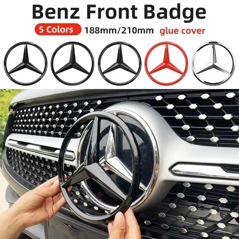 1pc 188mm 210mm ABS Car Front Grille Badge Sticker For Mercedes Benz AMG Class W204 W205 W203 W206 W220 W211 W212 GLC CLS ETP7