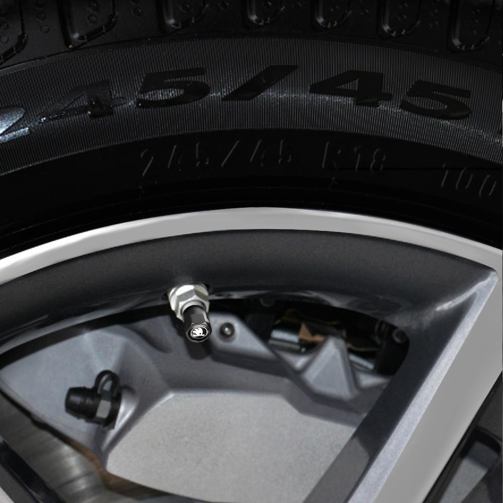 2025 Horké Autopříslušenství 4ks Odznak Krytky Ventilků Pneumatik Auto Vzduchotěsné Kryty Pro Skoda Octavia 2 3 Kodiaq Fabia Karoq Sup