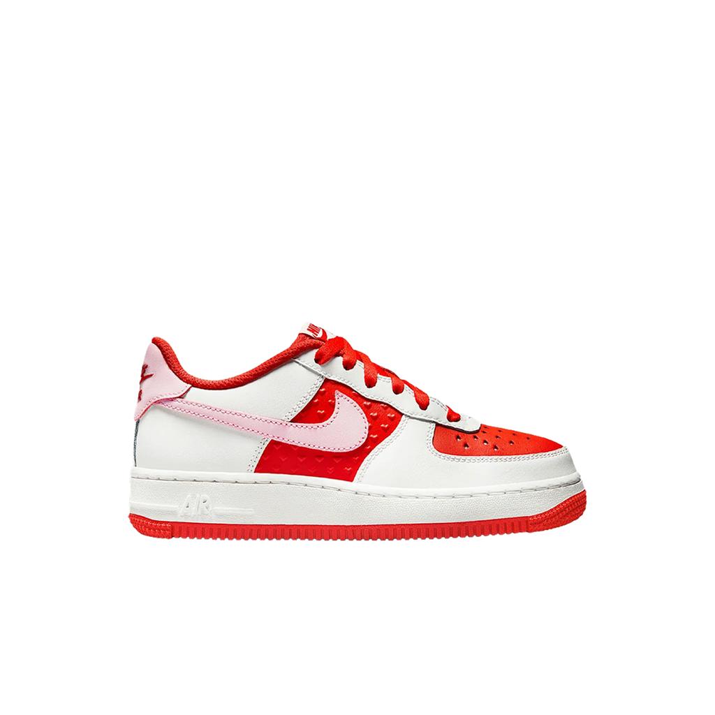 Nike Air Force 1 Low GS Sevgililer Günü 2025 Çocuk Spor Ayakkabıları Kırmızı Zirve-Beyaz Açık-Kırmızı HV5165-121