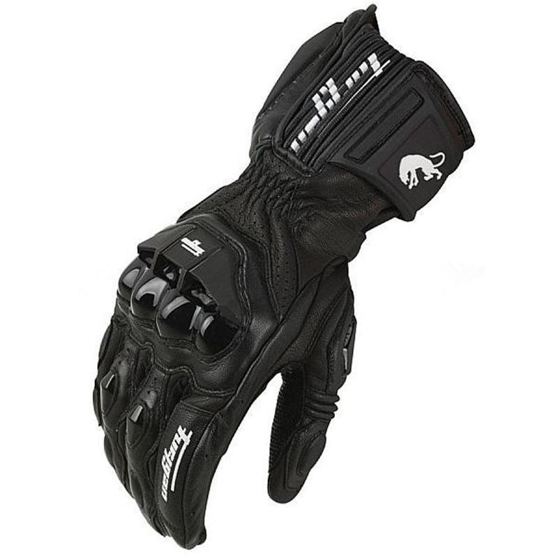 Motorcycle riding, protective gloves, rider anti-drop gloves, leather long M чёрный