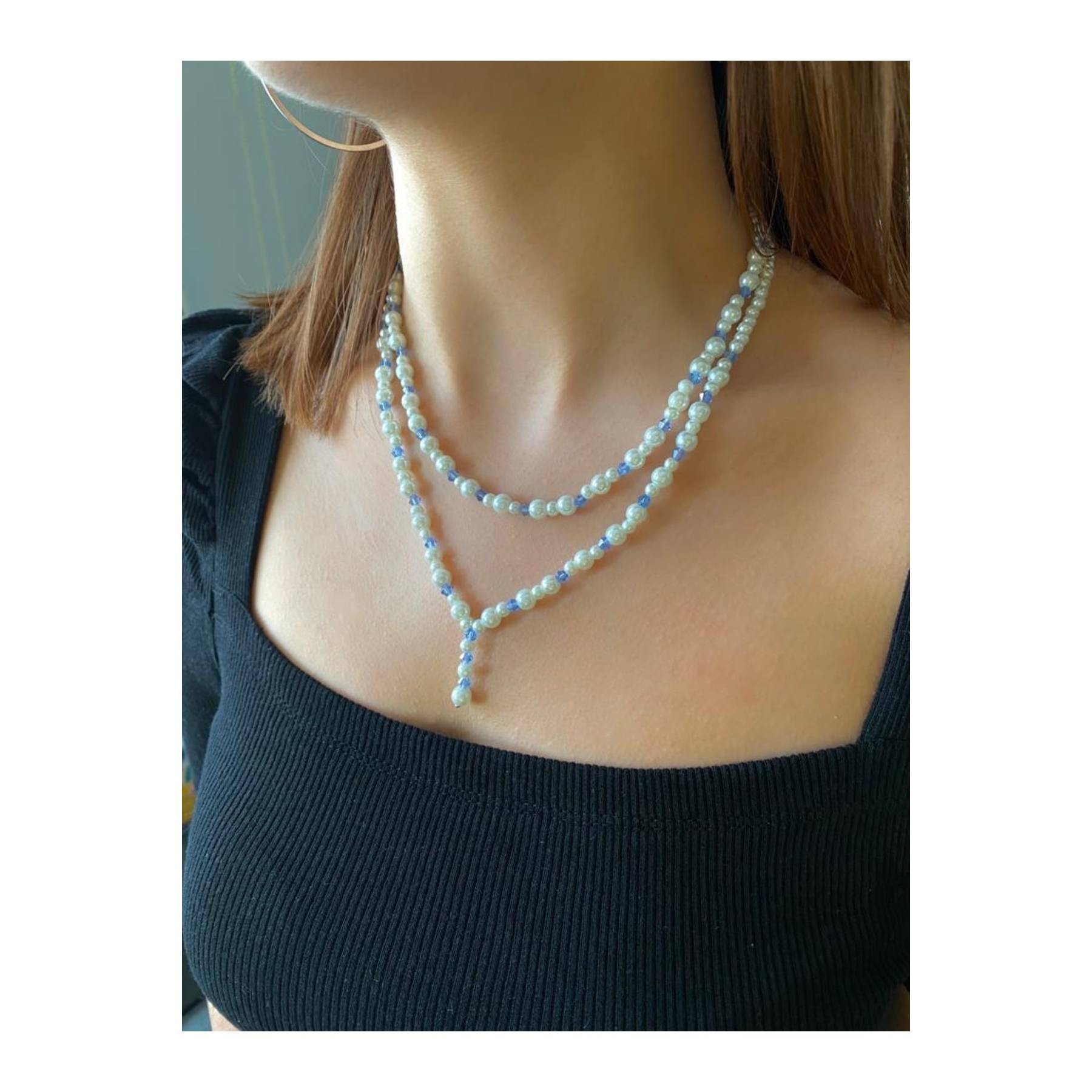 

Колье из 2 пар с жемчугом и кристаллом Married Happy