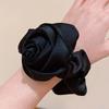 Korean Women Rose Elastic Hair Bands Hair Scrunchies Big Flower Satin Hair Rope Charm Horsetail Gentle Hair Accessories