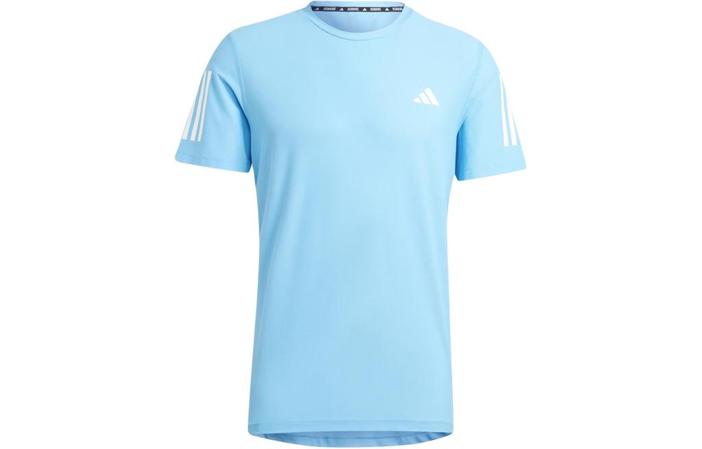 Adidas T Shirts Men's Sky Blue Crew Neck Moderate Straight Fit IN1513