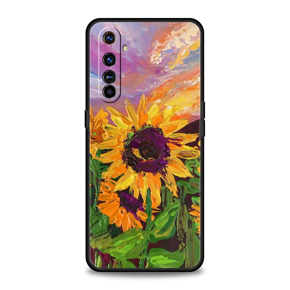 Aesthetic Sunflower For Realme GT Neo 2 3 3T Phone Case For Realme 11 10 9 8 5G 7 6 GT2 Pro Plus C21 C11 C25 C35 Silicone Cover