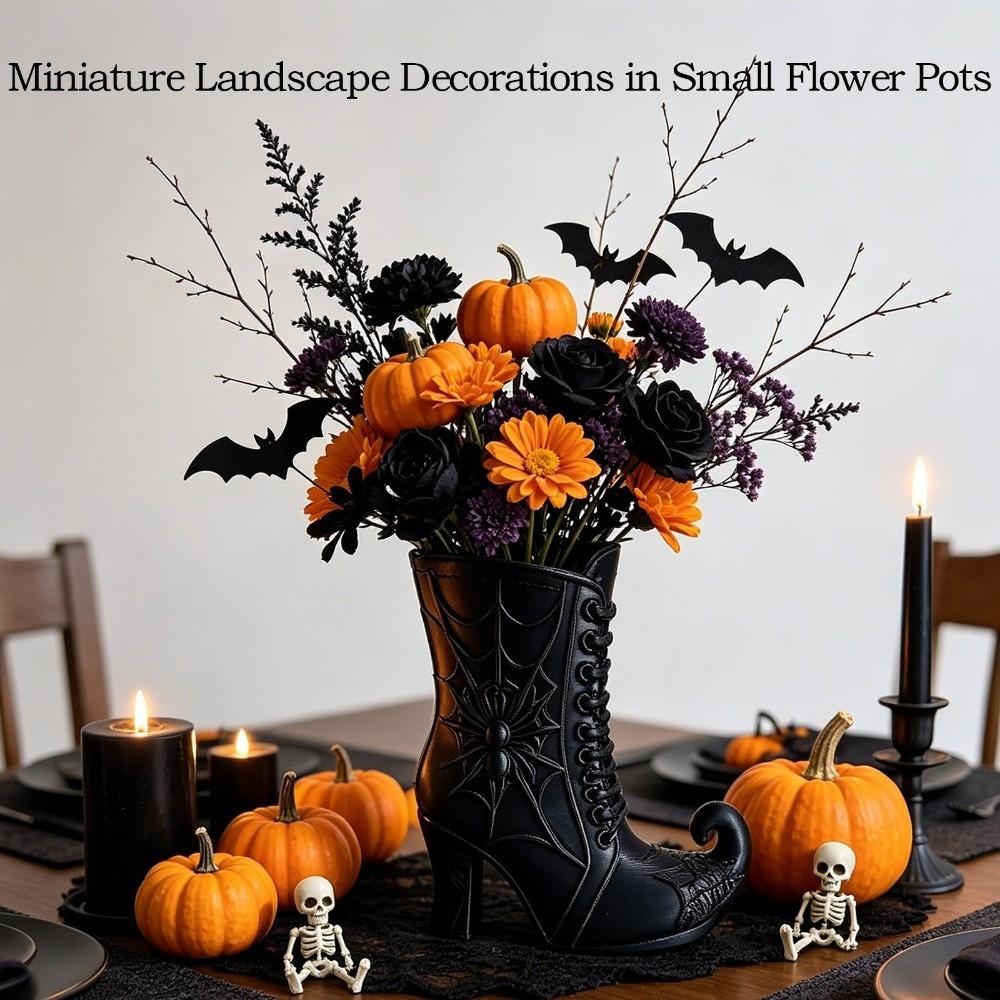 Gothic Witch Boots Mini Vase Vintage Halloween Witch Boots Vase Home Decor