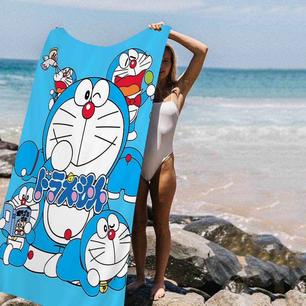 Funny Cartoon D-Doraemones Movie Microfiber Printed Beach Towel Mountain Climbing Yoga Beach Swimming Running Absorbent Towel
