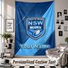 Wall Hanging Tapestry With Custom Name & Text, NSW Blues logo Decorative Tapestry For Bedroom