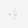 Retro Minimalist Geometric Square Detachable Triangles Stainless Steel Stud Earrings for Women Fashion Zircon Accessories Party