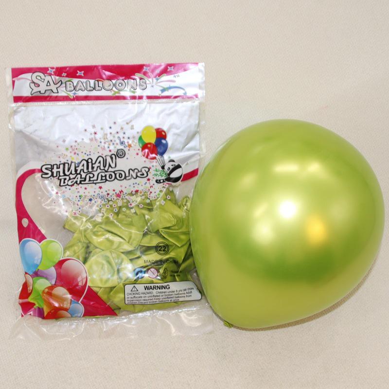 Shuai An Metallic Chrome Balloons: Gold, Silver, Blue, Green, Purple - 5", 10", 18", 36" Round Latex Party Decorations