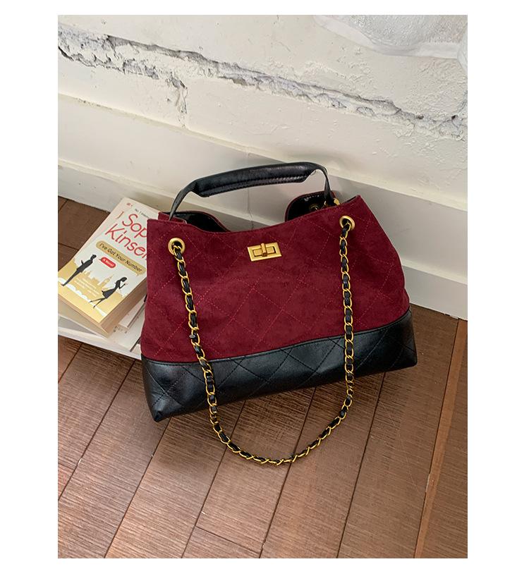 Retro Premium Chain Underarm Bag Women's Bag 2025 New Suede Tote Bag Large Capacity Shoulder Bag