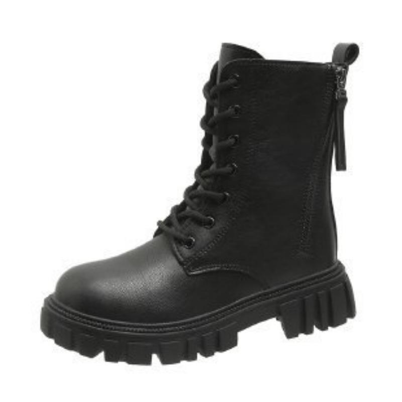 

Короткие ботинки Мартин женские осень и зима новая мода женская обувь на платформе шнуровка боковая молния женские ботинки 40 чёрный