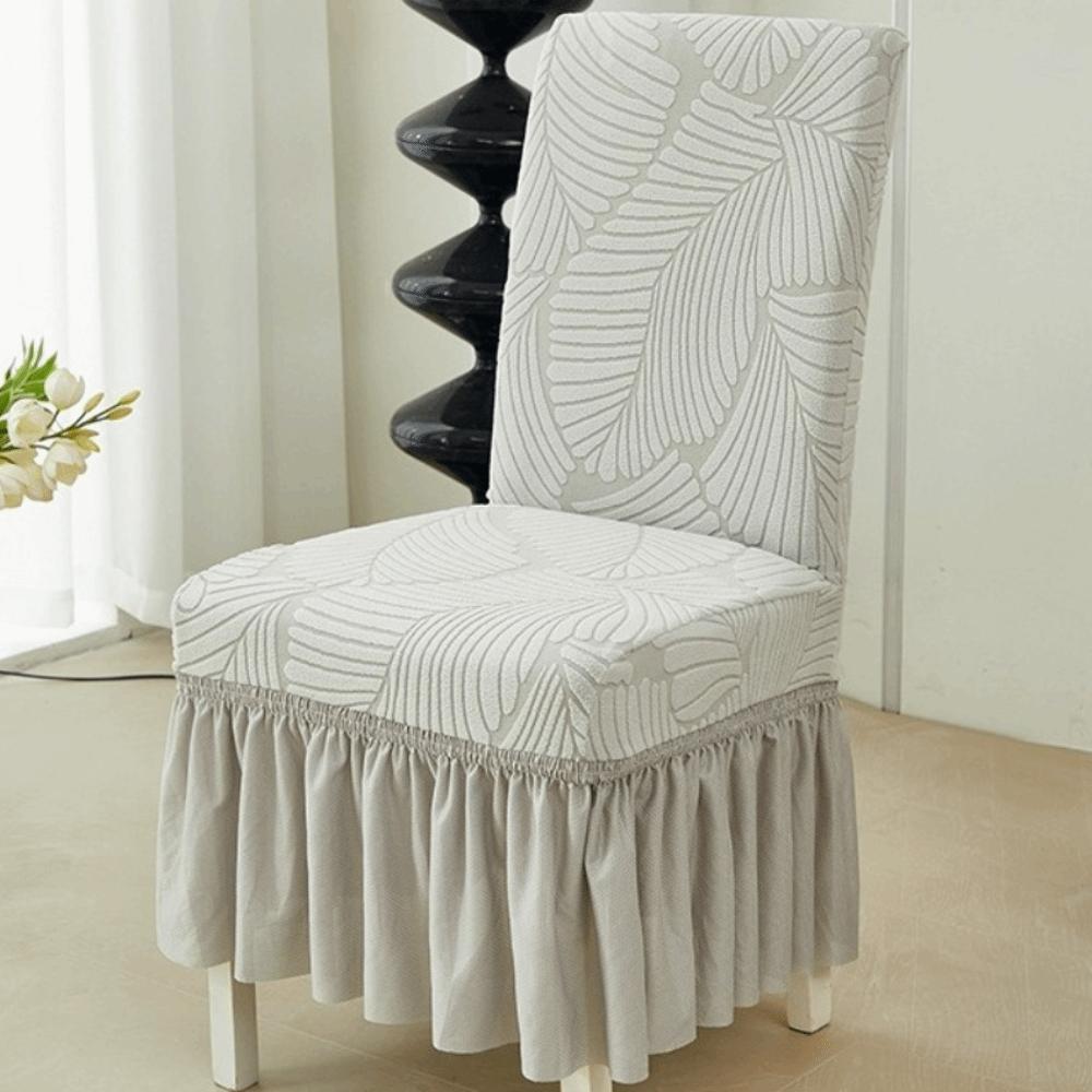 Thickened Stretch Jacquard Dining Chair Cover Wear-Resistant Chair Seat Slipcover Restaurant светло-серый
