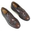 70s-80s USA made Vintage UFCW leather Goodyear welt long wingtip 7.5EEE 25.5 brown O'Sullivan heel(USED)
