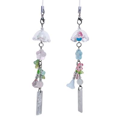 Handmade Jellyfish Wind Chime Resin Beaded Phone Strap Lightweight Design For Cellphone Bag Camera Accessories