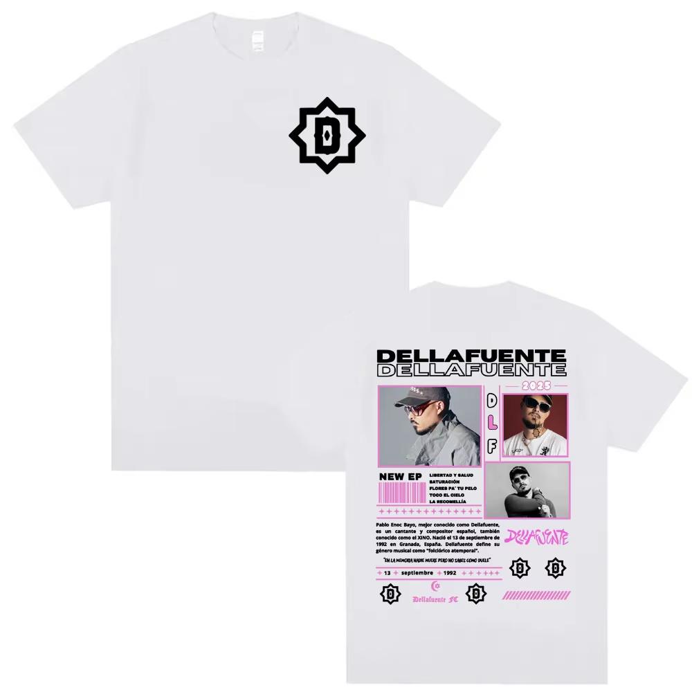 

Rapper Dellafuente 2025 Tour Double Sided Graphic T Shirts Men Women Cotton Short Sleeve Tees Fashion Hip Hop Streetwear Tops M
