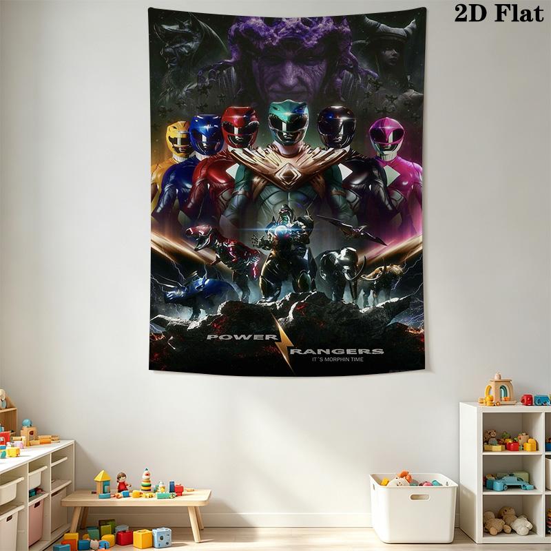 Power Rangers Galactic Heroes Unite Tapestry Wallmounted Fashion Print Wall Covering Decoration Soft Homestay Soft Decoration Tapestry