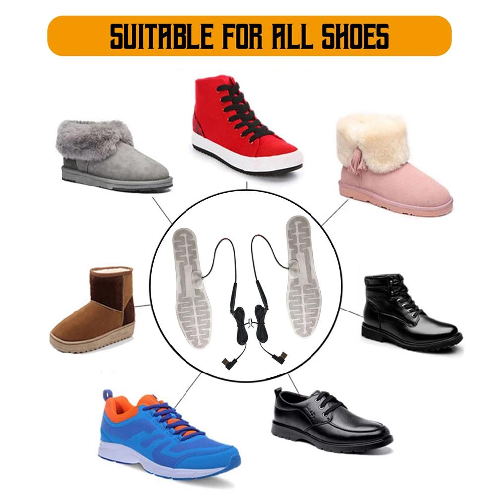 Heated Insoles Heated Shoe Boot Insoles USB Heating Shoe Insole Winter Warm Shoe Insole for Skiing Fishing Hiking