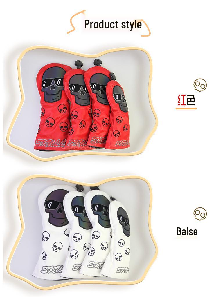 Waterproof Embroidered Skull Golf Club Head Cover - 3 Colors