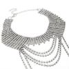 European And American Jewelry, Retro Exaggerated Personality Irregular Trendy Necklace Full Of Diamonds Multi-Layer Fringed Collarbone Necklace Women