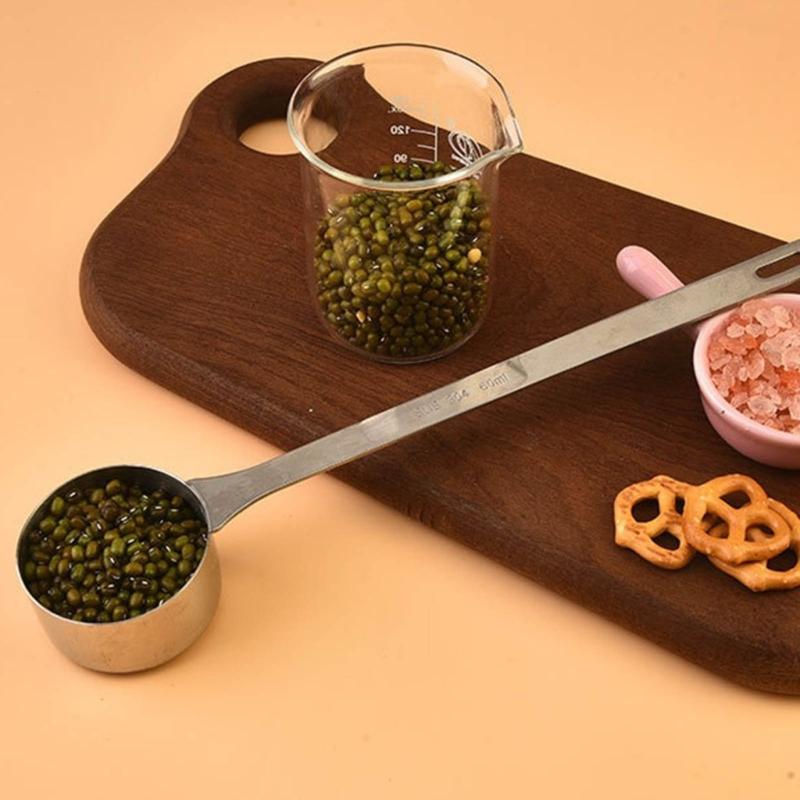 Premium 304 Nonrust Steel Long Handle Scoops Functional Baking Measuring Spoon Ideal For Coffee Powder And Spices