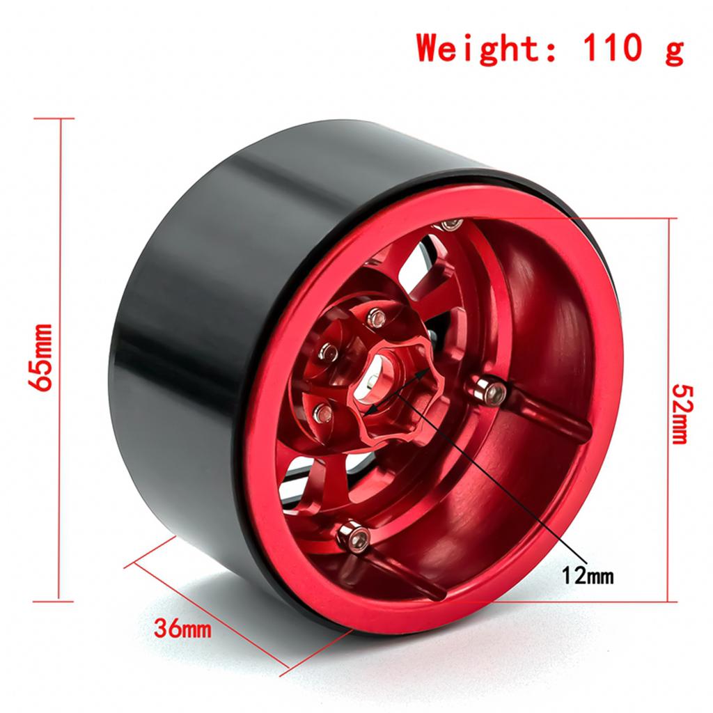 Aluminum Alloy Wheel   Beadlock 2.2in Wheel  S Hub 4pcs Replacement for 1Celsius10 1Celsius8   90046 90047 RR10 RC Car