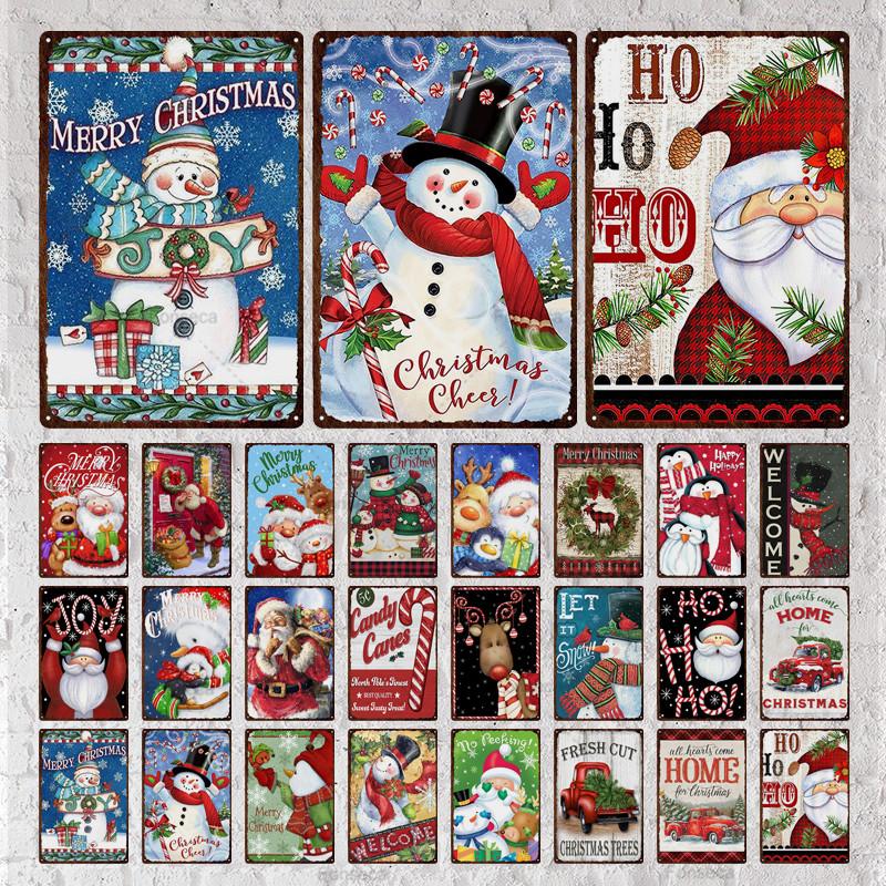 Santa Claus Snow View Metal Sign Vintage Tin Sign Metal Vintage Bar Vintage Wall Decoration Bar Club Metal Poster