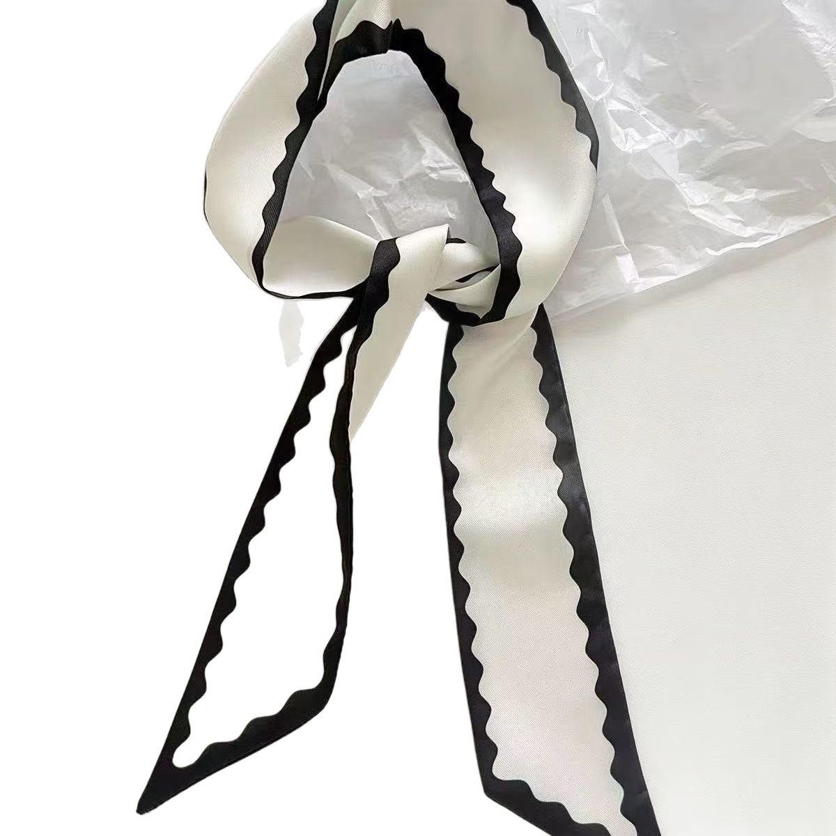 

Женский полосатый шелковый шарф: Универсальный весенне-летний аксессуар для шеи и резинка для волос