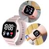 Unisex Square LED Digital Waterproof Sports Watch Electronic Wristwatch Comfortable Wear Men Women Students