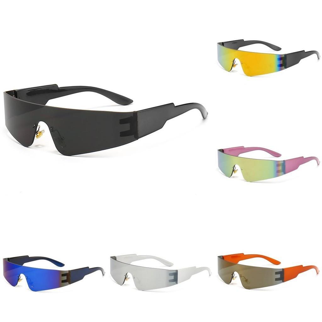 Modne okulary przeciwsłoneczne hip-hopowe Y2k Czarna oprawka Czarne soczewki UV400 Okulary przeciwsłoneczne na zewnątrz do jazdy