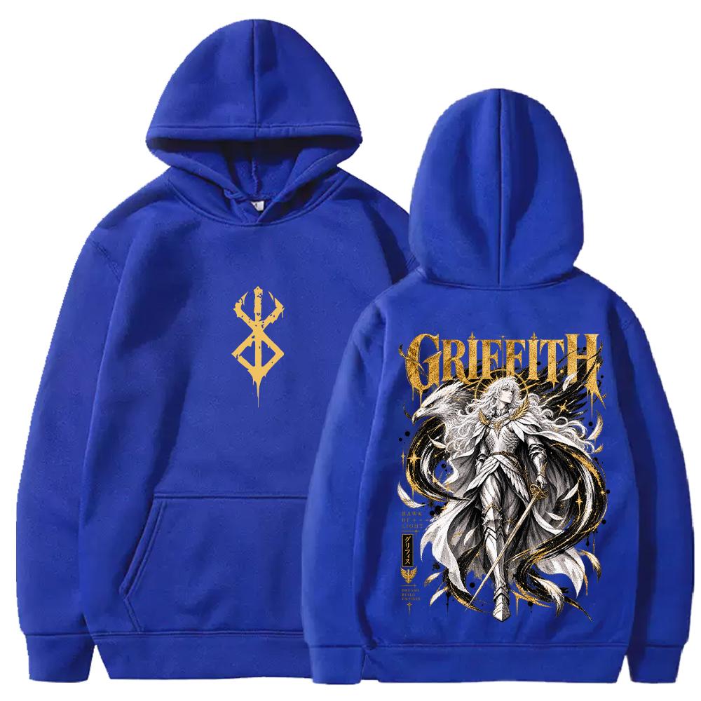 Griffith Berserk Manga Printed Hoodies Harajuku Vintage Streetwear Men Women Clothing Fall Winter Long Sleeves Fleece Hooded Top