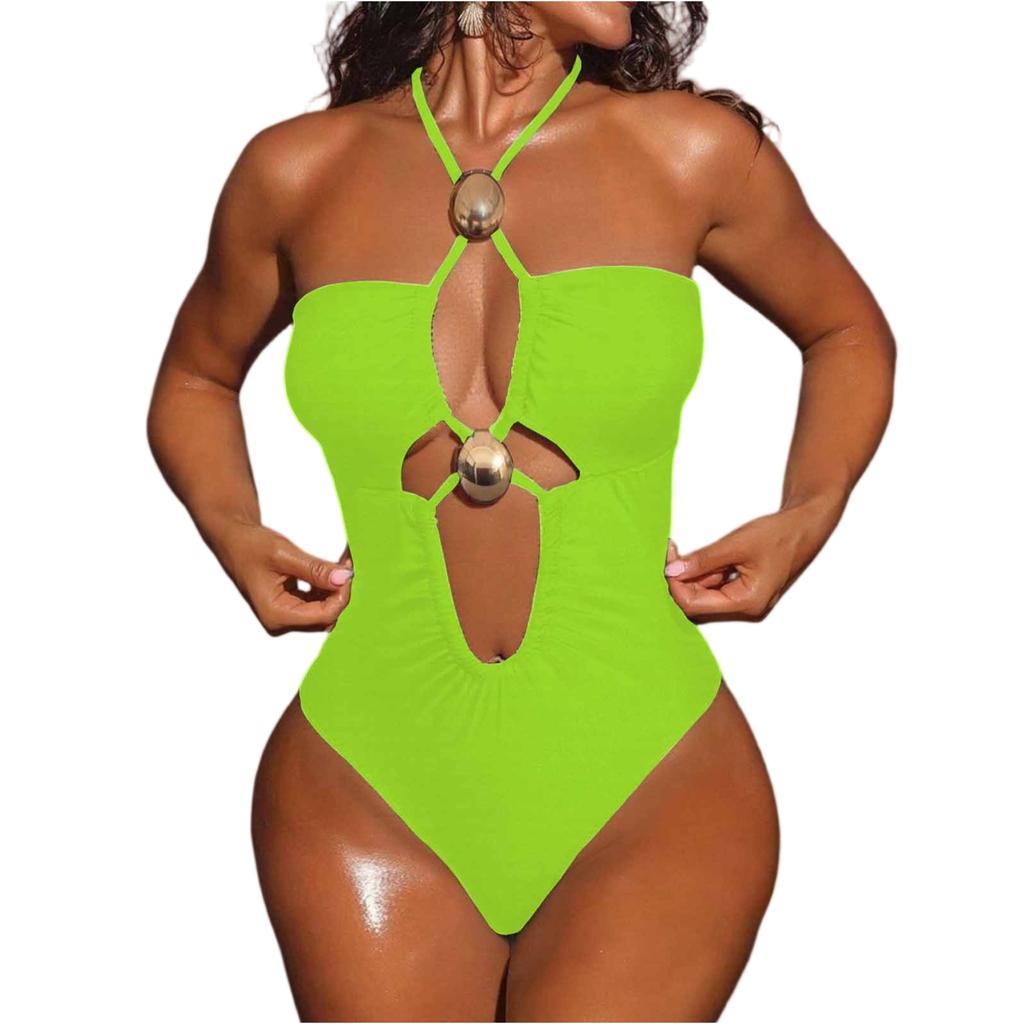 Women’s Swimsuit Neck Cutout with for Beach Pool Vacation Swimwear