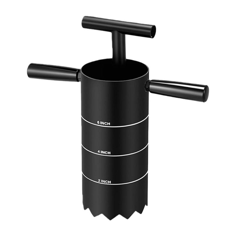 

Golf Practice Tool Hole Digger Portable Golf Hole Cutter with Detachable Handle Adjustable Depth Cutter Enduring 1