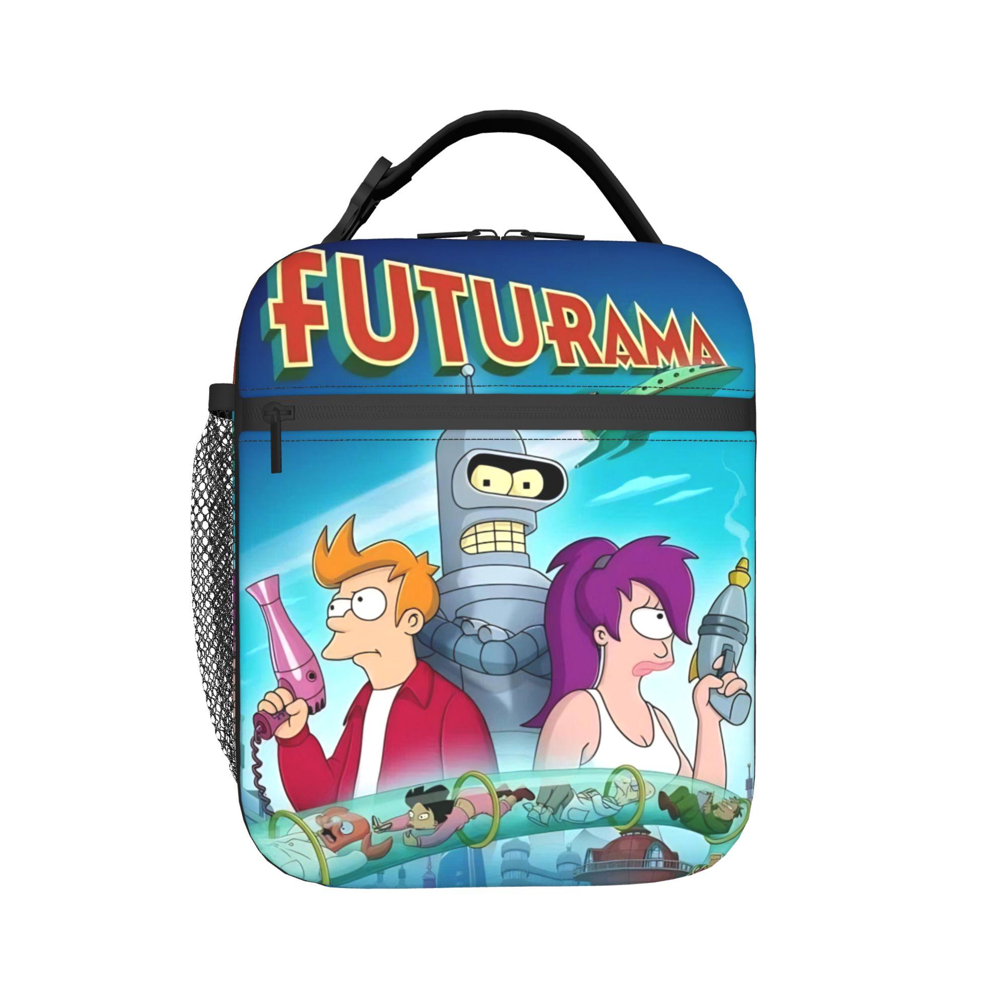 Insulated Lunch Bag Futuramaed Benders Cartoon Comic Accessories Food Box INS Trendy Cooler Thermal Bento Box For Work One Size