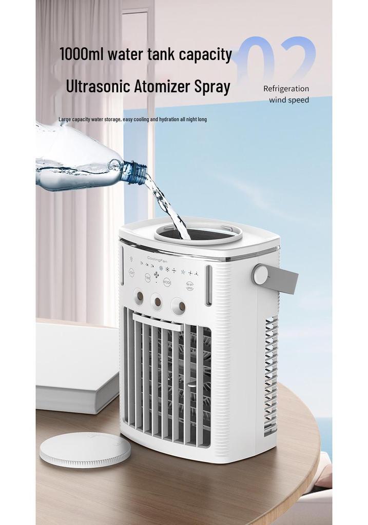 Portable Desktop Air Conditioning Fan with Humidifying and Cooling Spray