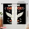 2pcs 2D flat printing Window Curtains What The Duck Funny Polyester Without Electricity Family Party Perfect for Home & Party