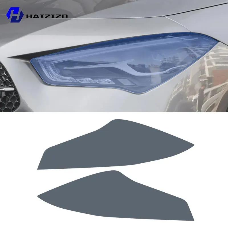 Für Mercedes-Benz CLA C117 C118 -2025 Autoscheinwerfer Schutzfolie TPU Schutzaufkleber Rauchschwarz Kratzfest und