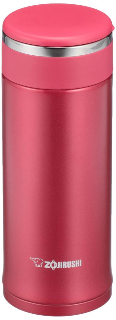 Zojirushi Stainless Steel Water Clear Bottle, Screw-Type, 0.36L, Red, SM-JE36-RC