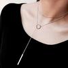 Long Chain Exaggerated Single Circle Necklace, Tassel Pendant Design, Personalized Trendy And Cool Collarbone Chain Accessory