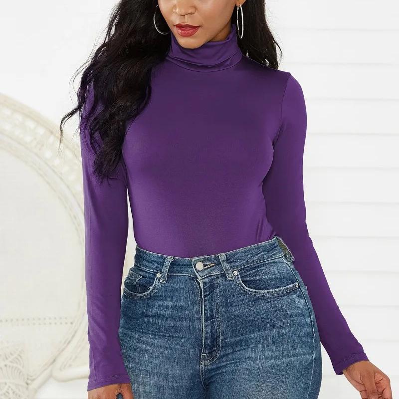Slim Fits Solid Color Skinny Jumpsuit Women Turtleneck Sexy Women Long Sleeve Playsuits Rompers Bodysuit Clothing 30534
