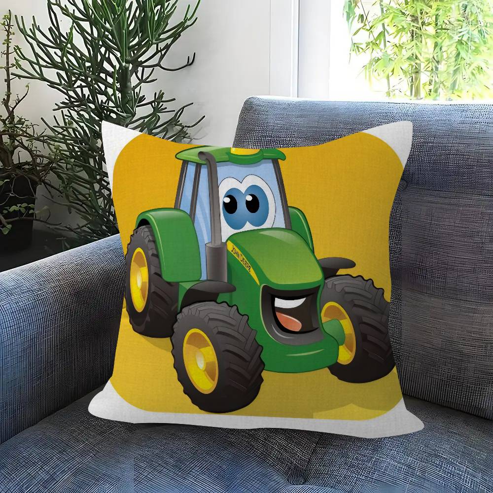 Car Tractor Decorative Personalized Pillow Dust Cover Bedroom Kids Party Decoration Pillowcase Birthday Children Gift