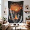 Two geese form heart Digital printing polyester wall tapestry suitable for use in living rooms bedrooms offices bars party