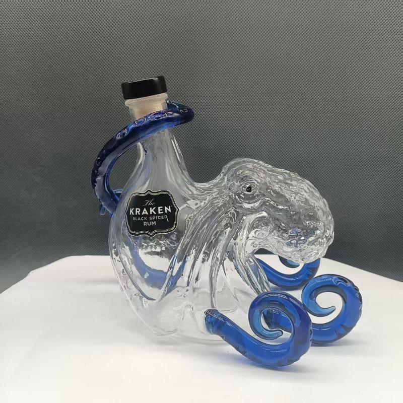 Octopus Kraken Whiskey Decanter Unique Shaped Glass Liquor Bottle for Home Bar