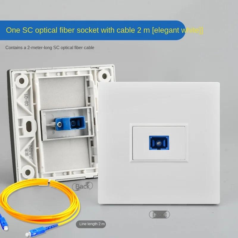 Depoguye Επιτοίχιος πίνακας υποδοχής πληροφοριών οπτικών ινών μίας θύρας, πάνελ σύνδεσης τοίχου οπτικών ινών SC με καλώδιο οπτικών ινών