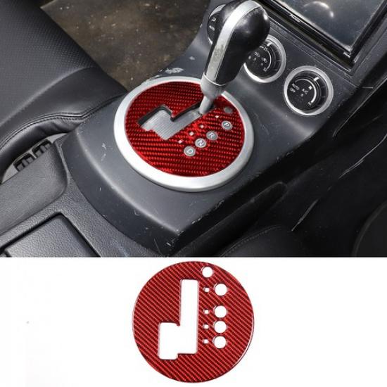 RHD Red Carbon Fiber Interior Gear Shift Panel Cover Trim For Nissan 350Z 03-06