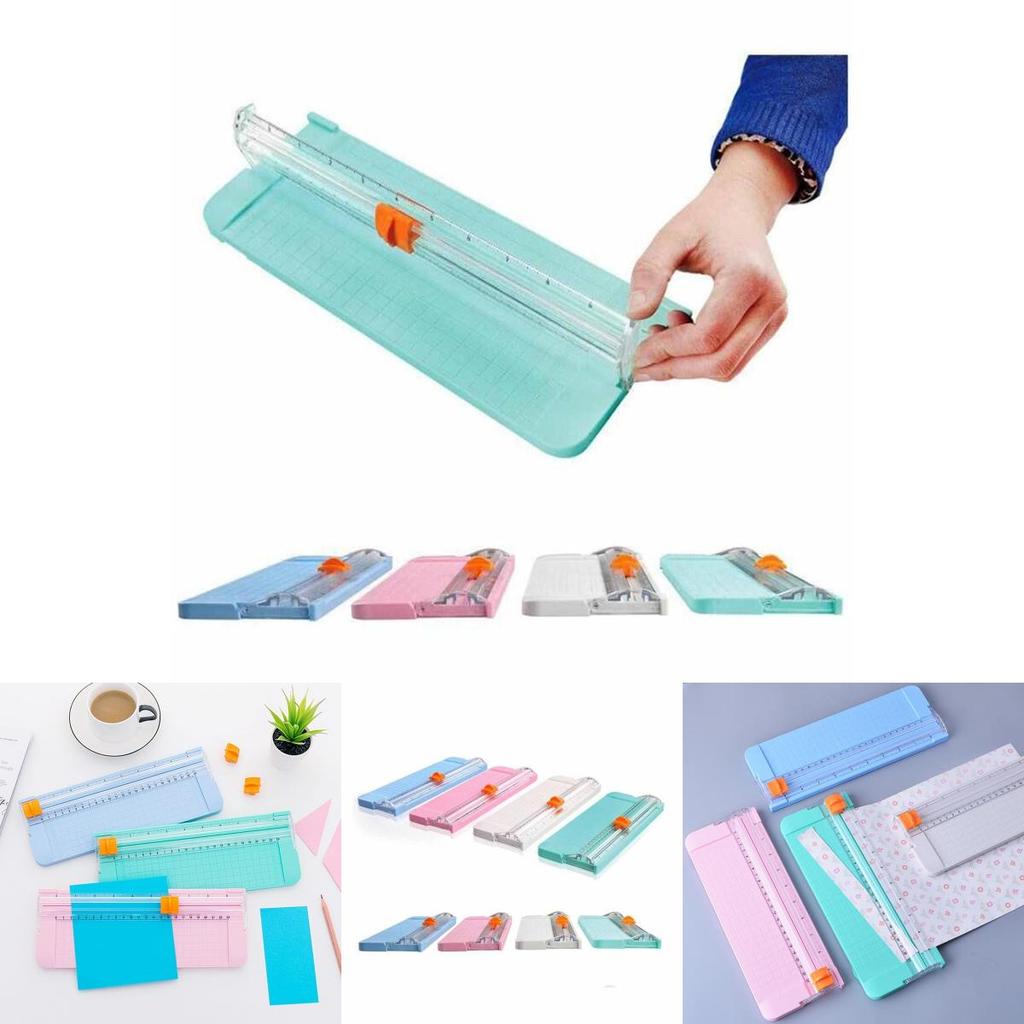 Kompakter und stilvoller Schiebe-Mini-Papiercutter, tragbar, mit Lineal für präzise Schnitte