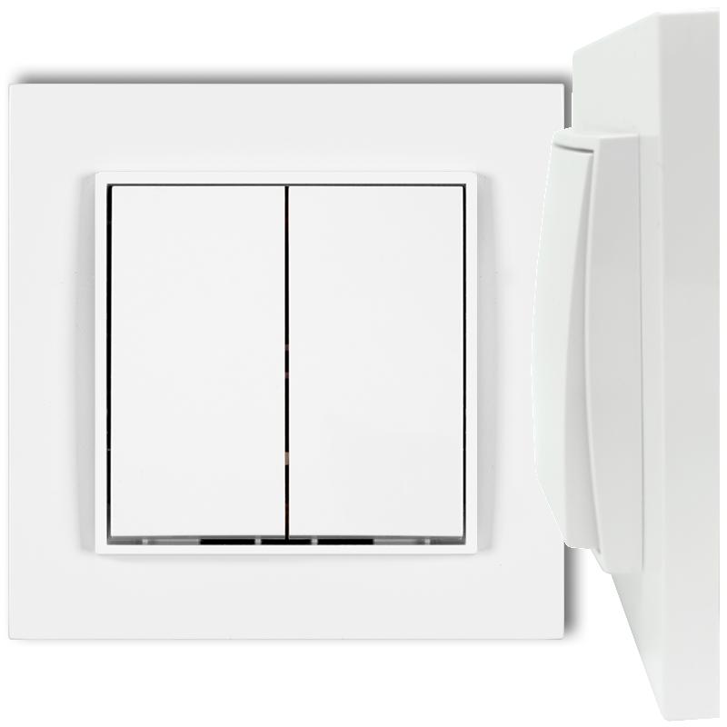 Double Switch with Frame Karlik Mini White