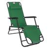 Chaise Longue - Springos® - Modèle Pliant - Vert - Appui-tête - Accoudoirs Confortables