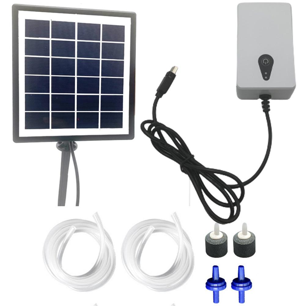 6V 2W Aquarium Oxygen Aerator Solar Oxygen Pump Battery Powered Air Pump Fishing Aerator for Garden Fish Tank Outdoor Pool Pond