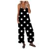 Mono suelto sin mangas para mujer con correa de espagueti ajustable y pantalones largos elásticos con bolsillos