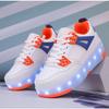Student Skating Shoes Rotating Button Four Wheel Skate Roller Shoes Roller Skating Removable  Kids Glowing Sneakers